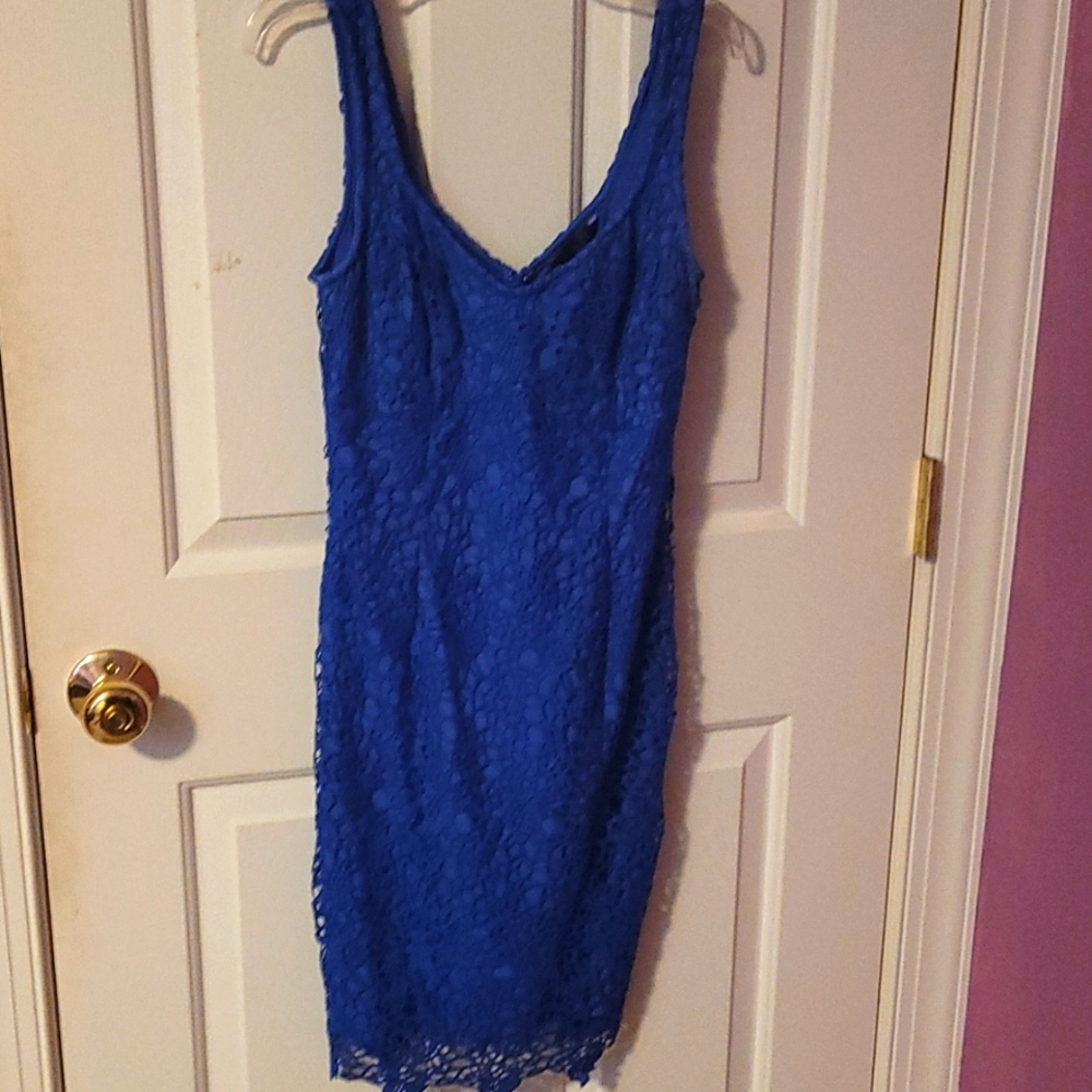 Blue eyelet dress
